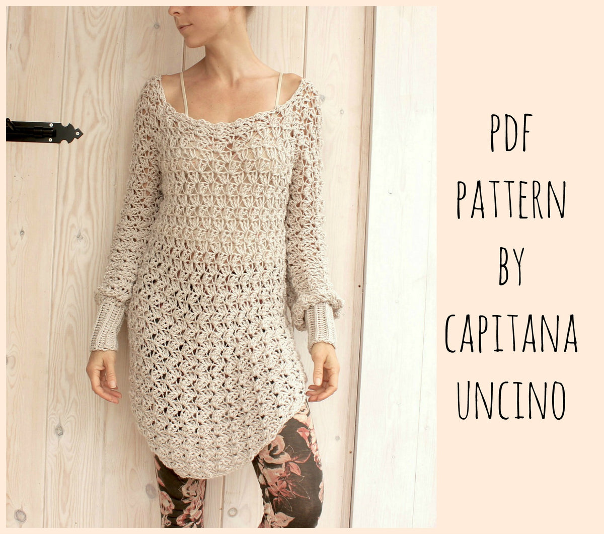 PDF-file for Crochet PATTERN, Minerva Crochet Tunica ,Sweater, Dress, –  Elina Kaarina Designs