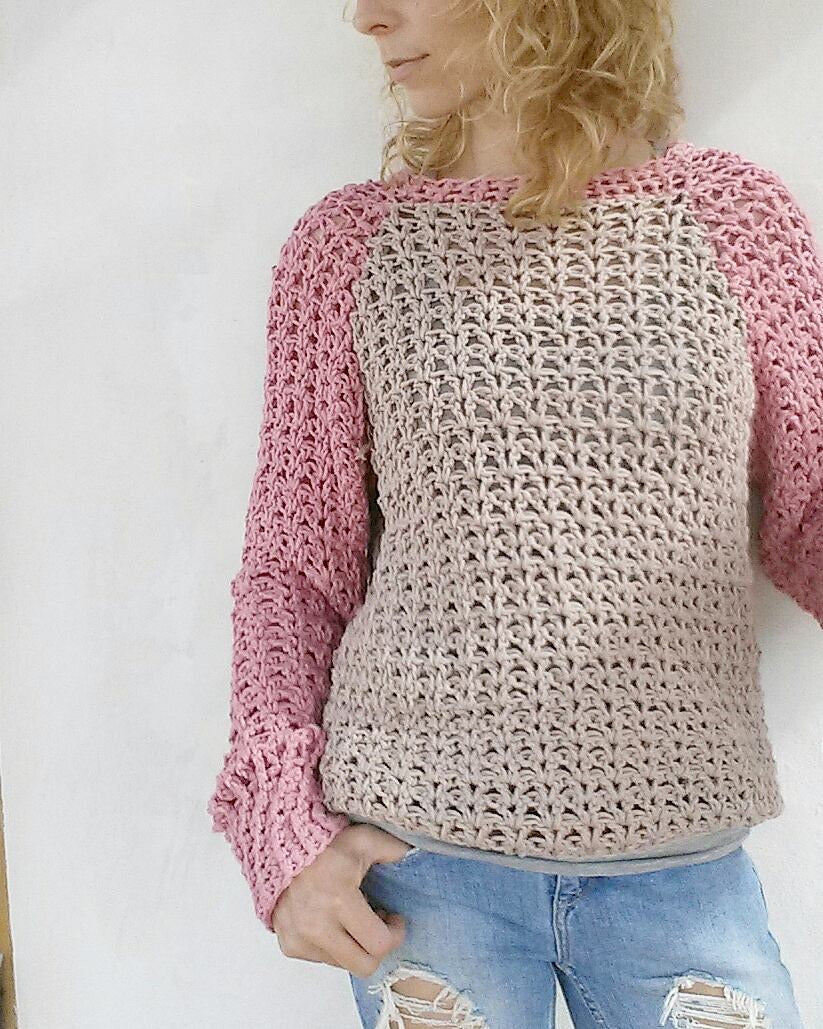 PDF-file for Crochet PATTERN, Valentina Pullover, Sweater