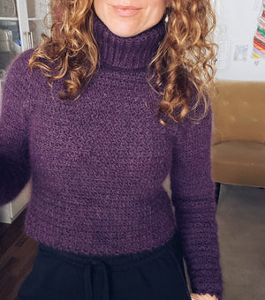 PDF-file for Crochet PATTERN, Elsa Polo-neck Sweater