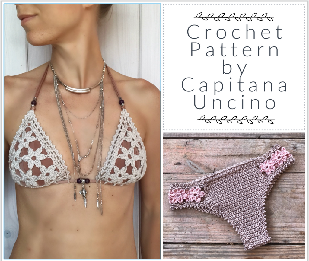 PDF-file for Crochet PATTERN, Coralia Crochet Bikini Top and Brazilian Bottom