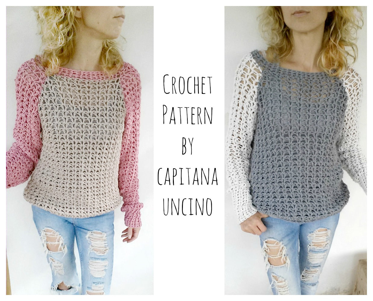 PDF-file for Crochet PATTERN, Valentina Pullover, Sweater