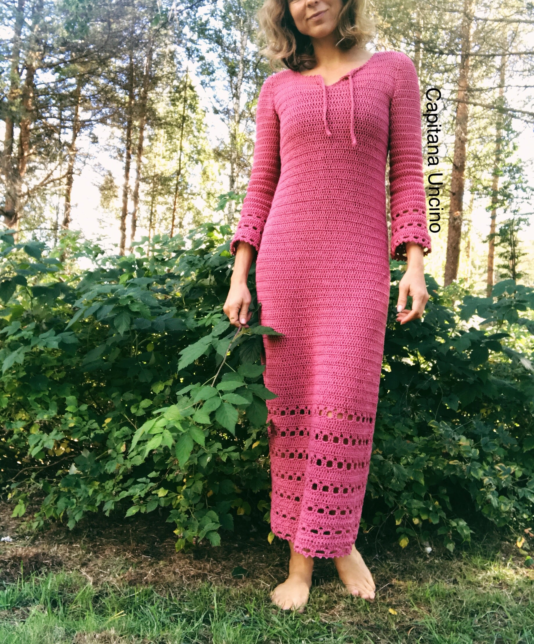 PDF-file for Crochet PATTERN, Magnolia Dress and cropped shirt, XS, S, M L and XL