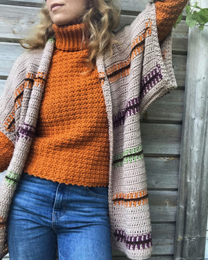 PDF-file for Crochet PATTERN, Pippi Cardigan