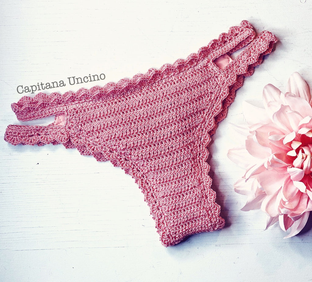 PDF-file for Crochet PATTERN, Marina Crochet Brazilian Bikini Bottom, Sizes XS,S,M,L