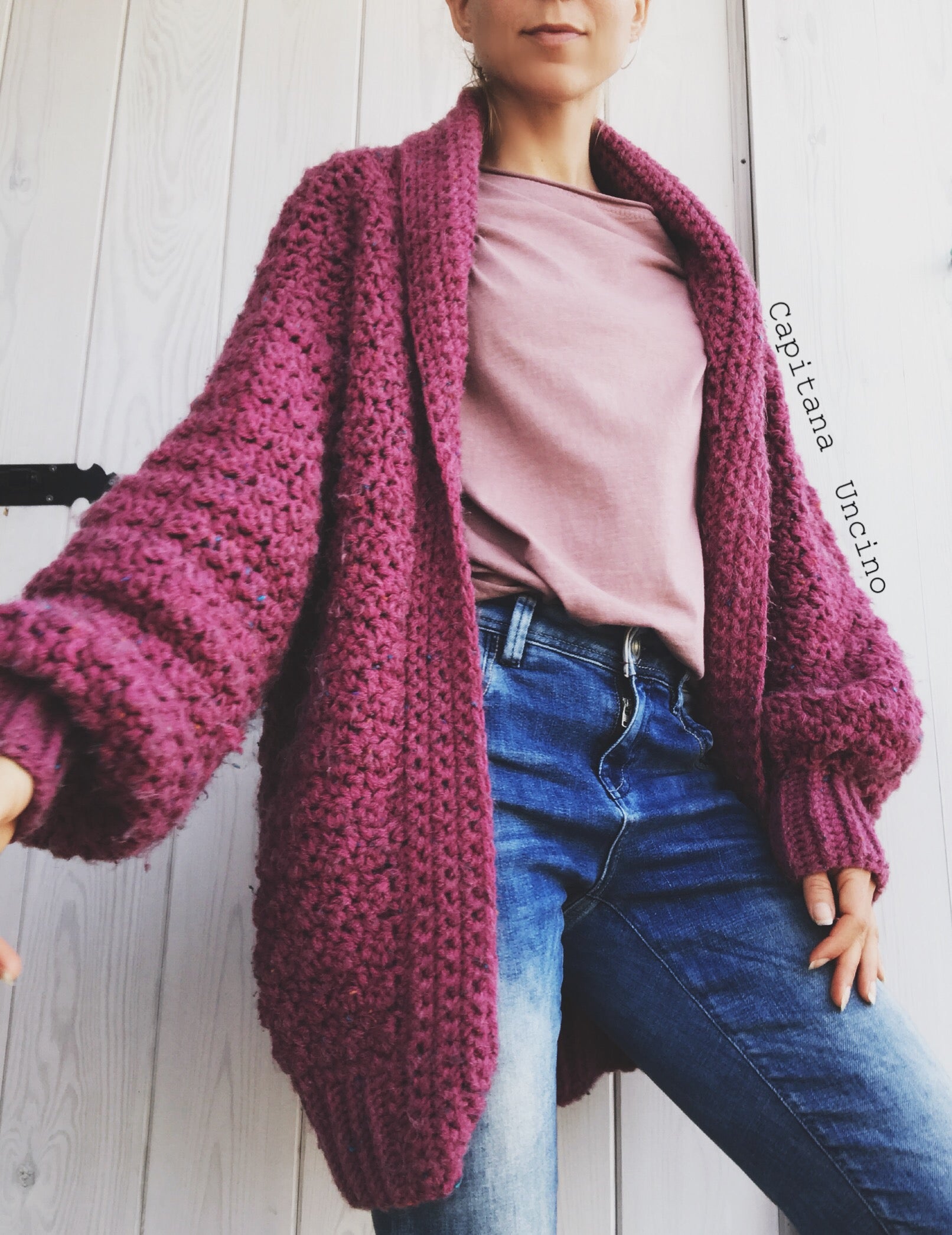 PDF-file for Crochet PATTERN, Elsa Cardigan, 3 different Sizes