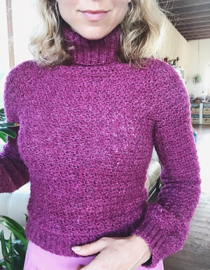 PDF-file for Crochet PATTERN, Elsa Polo-neck Sweater