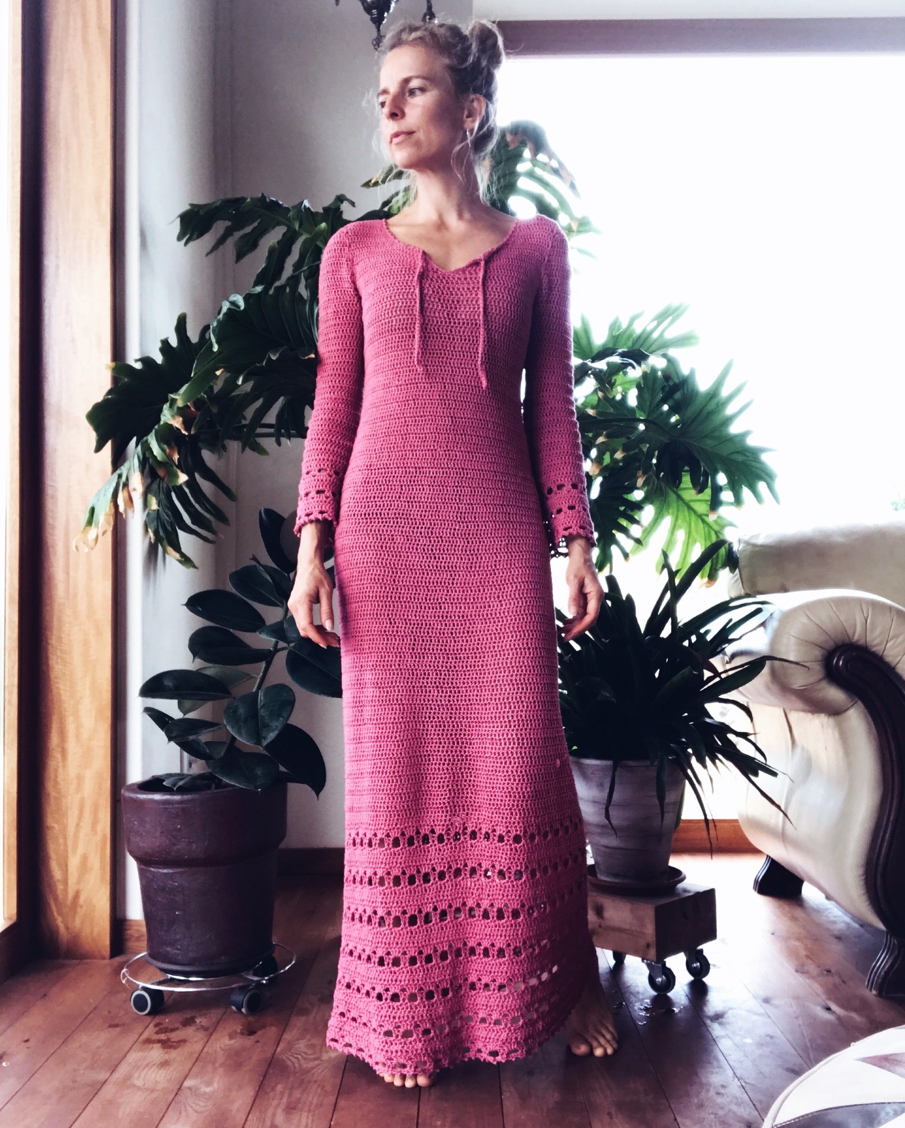 PDF-file for Crochet PATTERN, Magnolia Dress and cropped shirt, XS, S, M L and XL