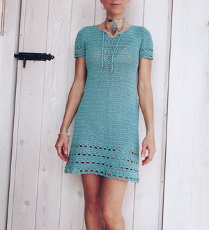 PDF-file for Crochet PATTERN, Magnolia Dress and cropped shirt, XS, S, M L and XL