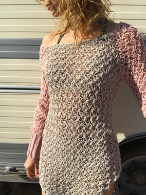 PDF-file for Crochet PATTERN, Minerva Crochet Tunica ,Sweater, Dress, sizes XS-XL, 4 sizes