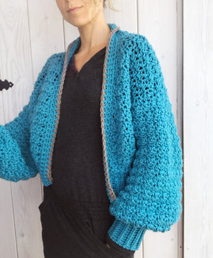 PDF-file for Crochet PATTERN, Elsa Cardigan, 3 different Sizes