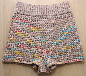 PDF-file for Crochet PATTERN, Lady Midnight Highwaist Shorts, Sizes XS-XXL