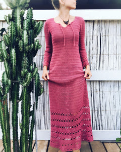 PDF-file for Crochet PATTERN, Magnolia Dress and cropped shirt, XS, S, M L and XL