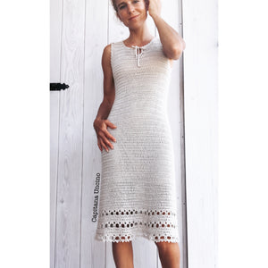 PDF-file for Crochet PATTERN, Magnolia Dress and cropped shirt, XS, S, M L and XL