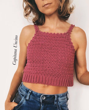 PDF-file, 3 Crochet PATTERNS, 3 Elsa Tops, Sizes XS-XL, Cropped top, 3 versions