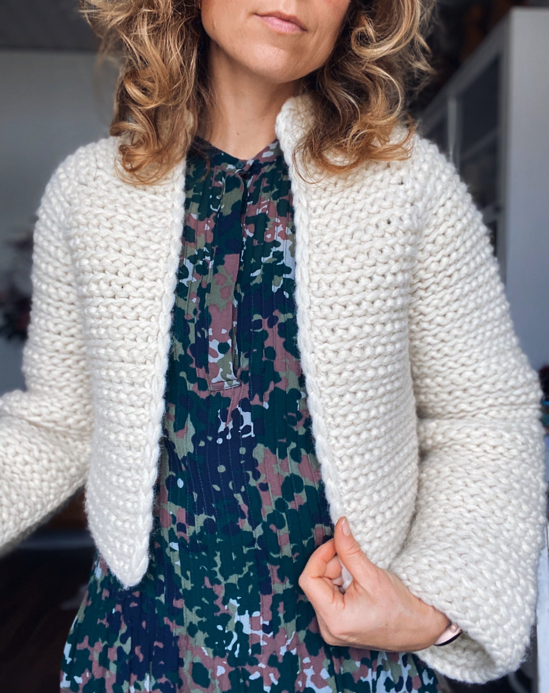 PDF-file for Crochet PATTERN, Naava Jacket, 2 versions, with or without ribbings, sizes XS-XXL