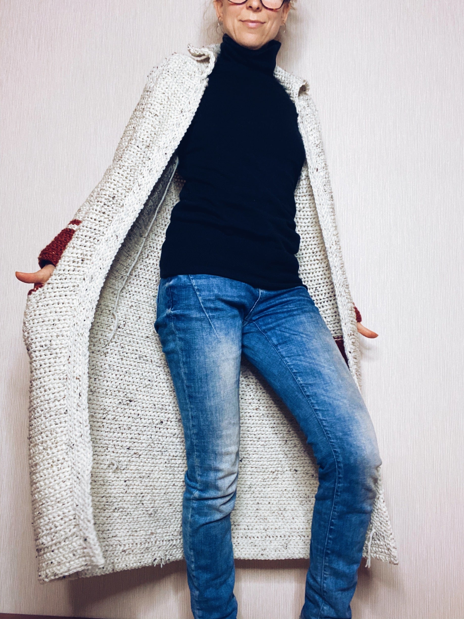 Pdf-file for Crochet PATTERN, Hilla long Jacket