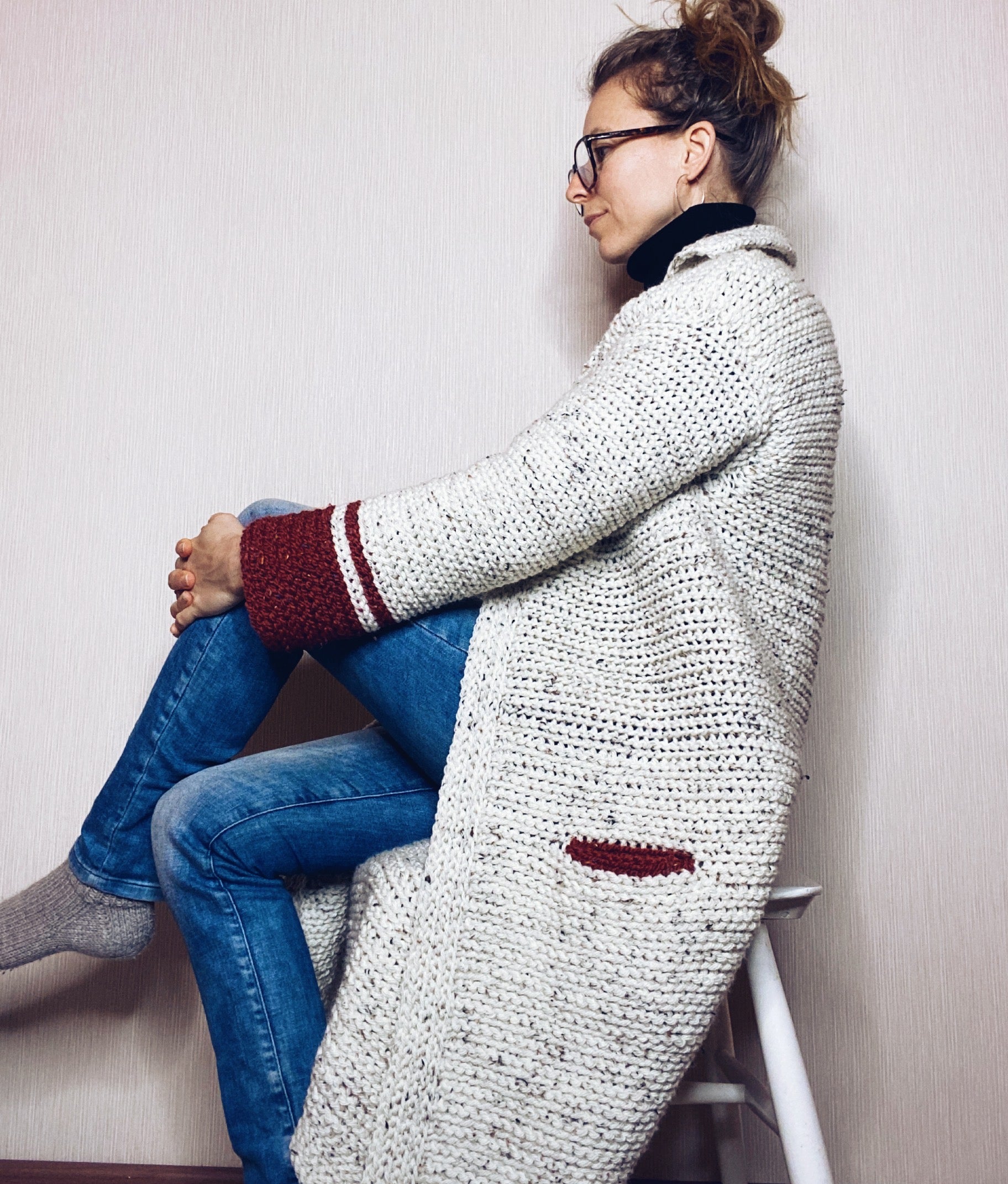 Pdf-file for Crochet PATTERN, Hilla long Jacket