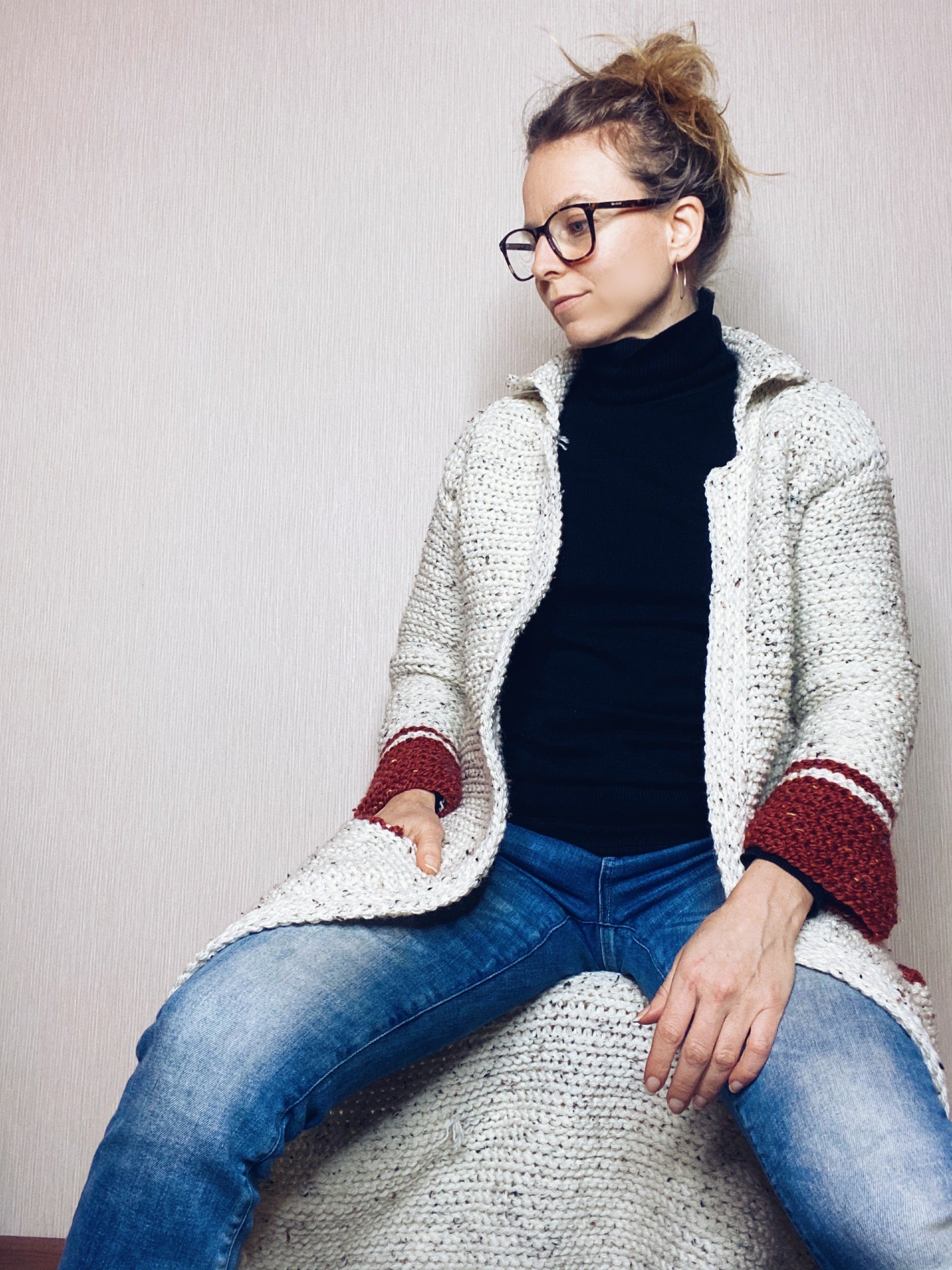 Pdf-file for Crochet PATTERN, Hilla long Jacket