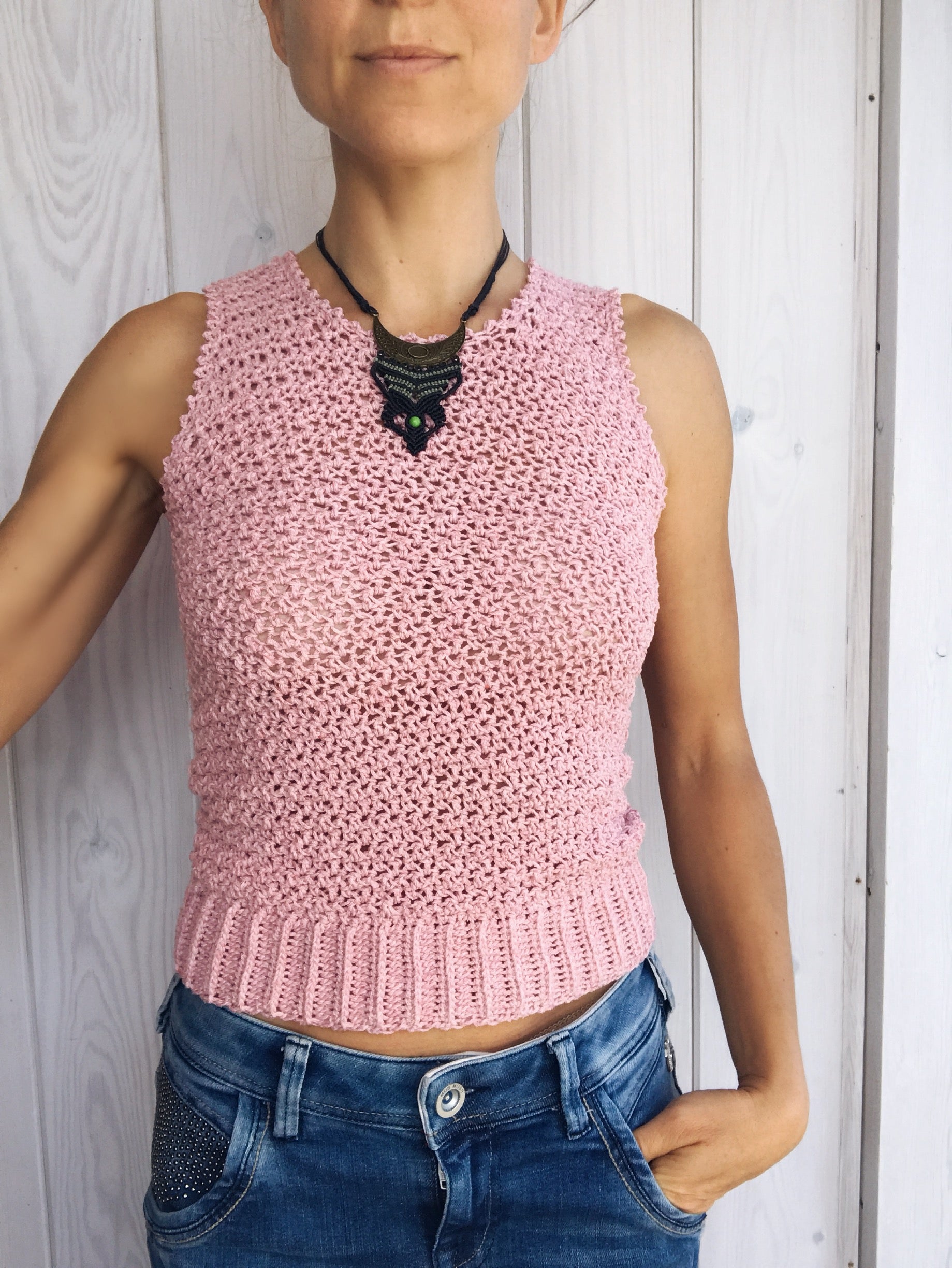 PDF-file, 3 Crochet PATTERNS, 3 Elsa Tops, Sizes XS-XL, Cropped top, 3 versions