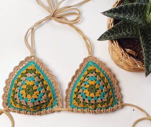 PDF-file for Crochet PATTERN, Granny triangle Crochet Bikini Top and Brazilian Bottom