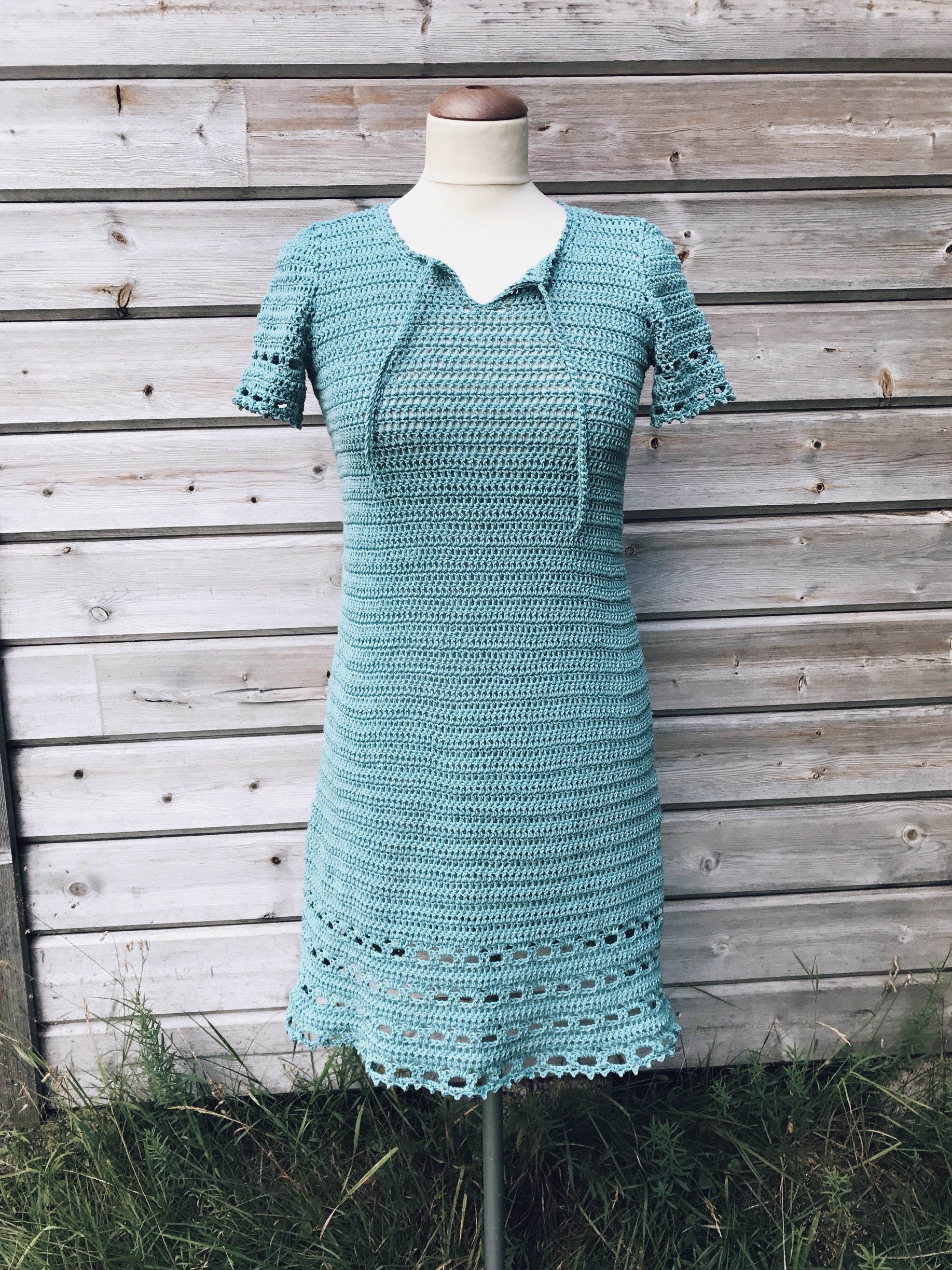 PDF-file for Crochet PATTERN, Magnolia Dress and cropped shirt, XS, S, M L and XL