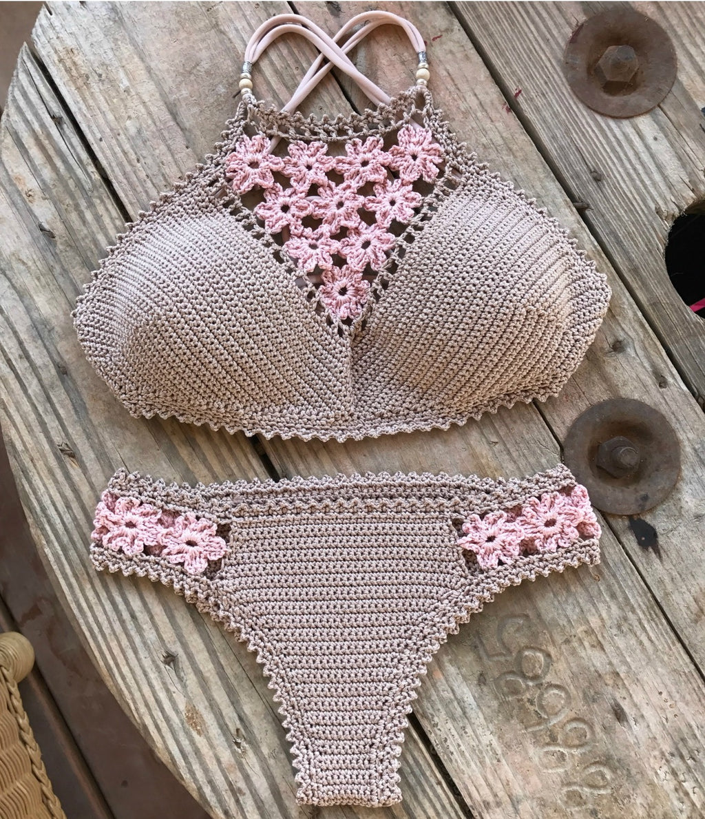 PDF-file for Crochet PATTERN, Coralia Crochet Crop Top and Brazilian Bikini Bottom