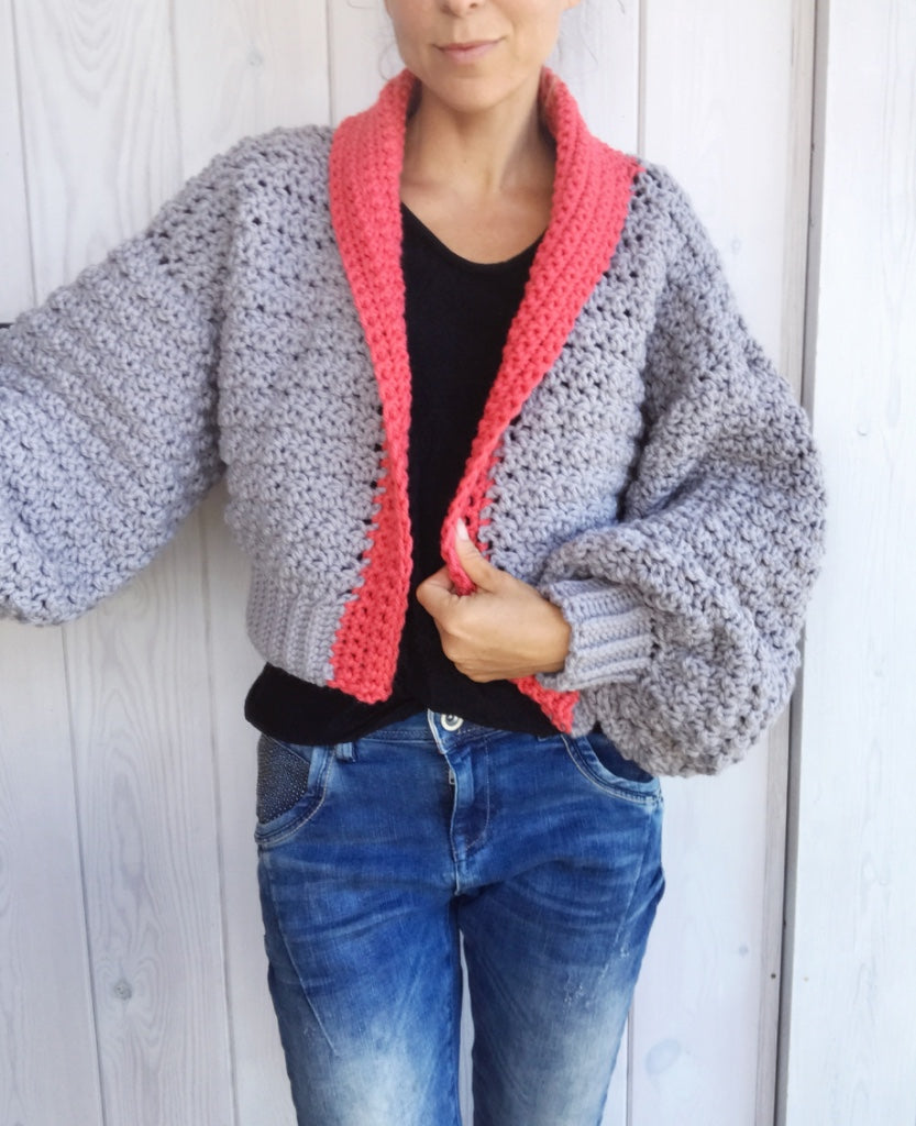 PDF-file for Crochet PATTERN, Elsa Cardigan, 3 different Sizes